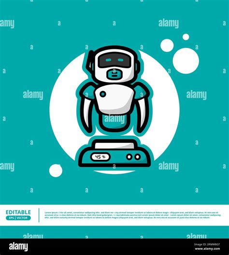 Cute Robot Cartoon Vector Icon Illustration Science Technology Icon Concept Isolated Premium