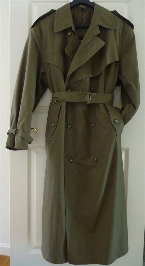 Men S Vintage Trench Coat Military Green – Tradingbasis