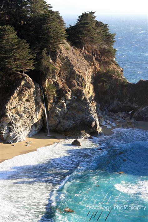 Big Sur Waterfall California Photograph Waterfall Into the Pacific ...