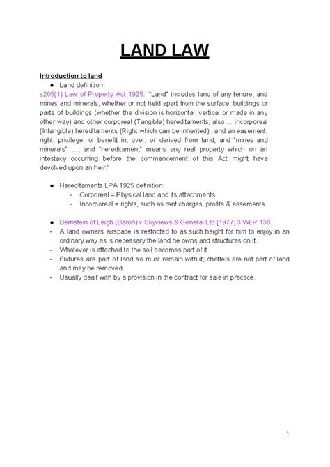 Land Property Law An 8