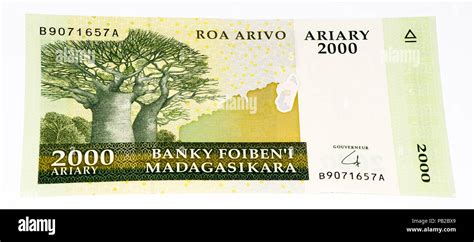 2000 Malagasy ariary bank note of Madagascar. Malagasy ariary is the ...