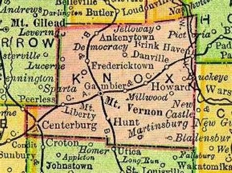 Knox County Ohio Genealogy And History Township Map Page