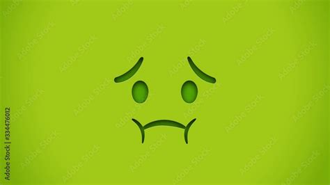 Animated Colorful Looping Nauseated Face Emoji Background For Apps Or