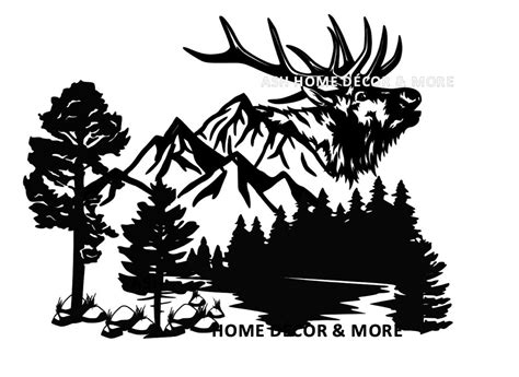 Elk Svg Elk Mountain Svg Elk Country Svg Elk Scene Svg Etsy Canada