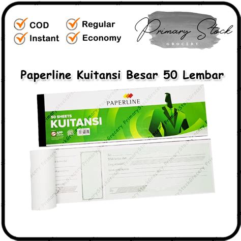 Jual Buku Kwitansi Besar Kuitansi Paperline Isi Lembar Shopee