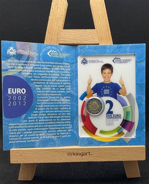 San Marino 2 Euro 2012 Gedenkmünze 10 Jahre Währungsunion stempelglanz