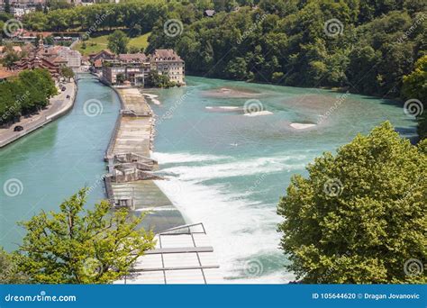 River Aare through Bern stock photo. Image of cityscape - 105644620