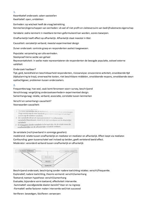 Samenvatting Basisboek Methoden En Technieken 1 Kwantitatief