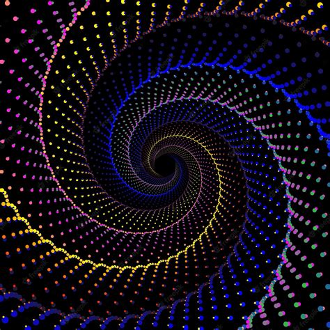 Premium Vector Vector Background Of Multicolor Dotted Spiral Vortex