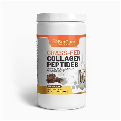 Biogain® Grass Fed Collagen Peptides Powder Chocolate Velobiotics