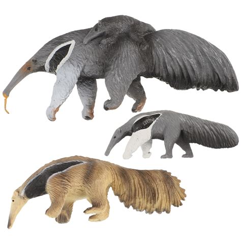 3Pcs Wildlife Model Realistic Wild Animal Toys Anteater Toy Figurine ...