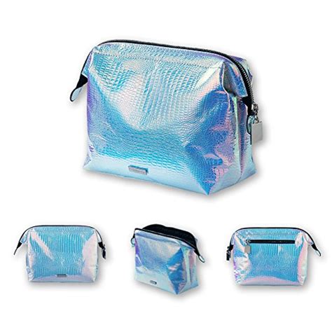 Holographic Makeup Bag Cosmetic Shiny Rainbow Pouch Portable Handle Bag