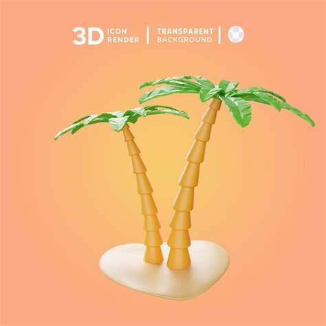 Premium Psd Palm Tree 3d Illustration Rendering