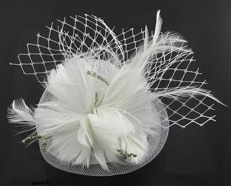 Wholesale White Feather And Flower Fascinator