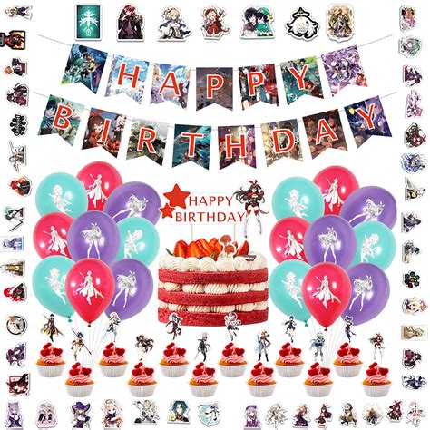 Buy Genshin Impact Birthday Party Supplies Including Banners Cake