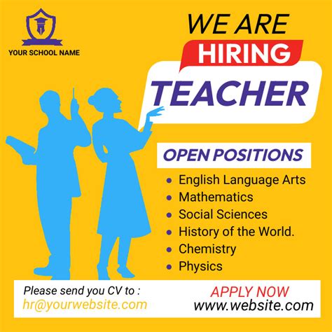 Copy Of Teachers Hiring Intaragram Post Postermywall