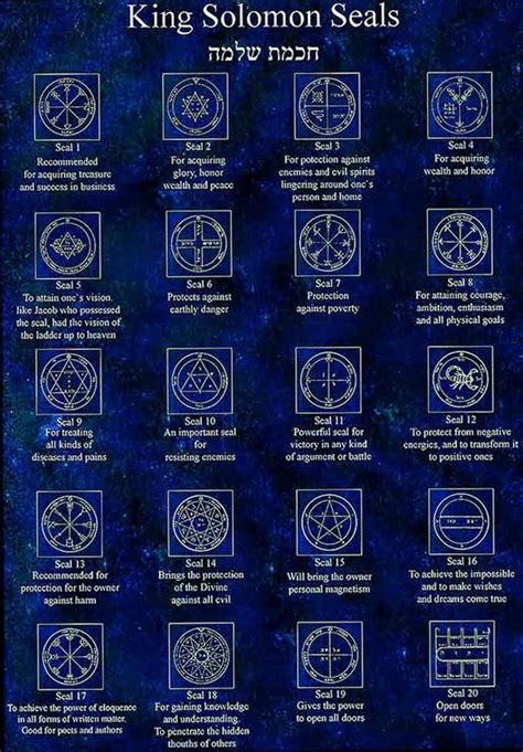 44 Seals Of Solomon Picture King Solomon Seals Seal Of Solomon King