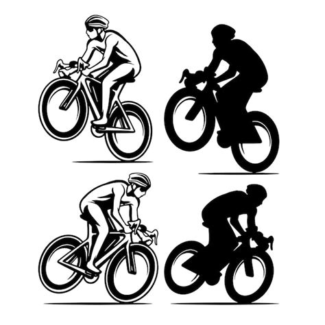 Premium Vector | Road bike set vector illustration