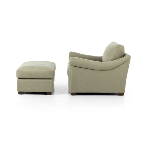 Belgian Linen™ Chair And A Half With Ottoman Brussels Khaki