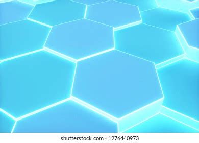 Blue Abstract Hexagons Background Pattern 3d Stock Illustration