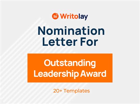 Outstanding Leadership Award Nomination Letter 4 Templates Free