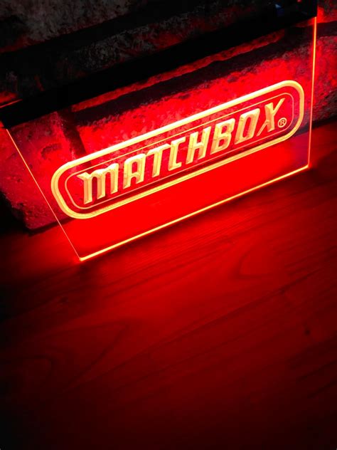 Matchbox Led Neon Red Light Sign 8x12 Etsy