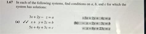 Solved 167 ﻿in Each Of The Following Systems Find