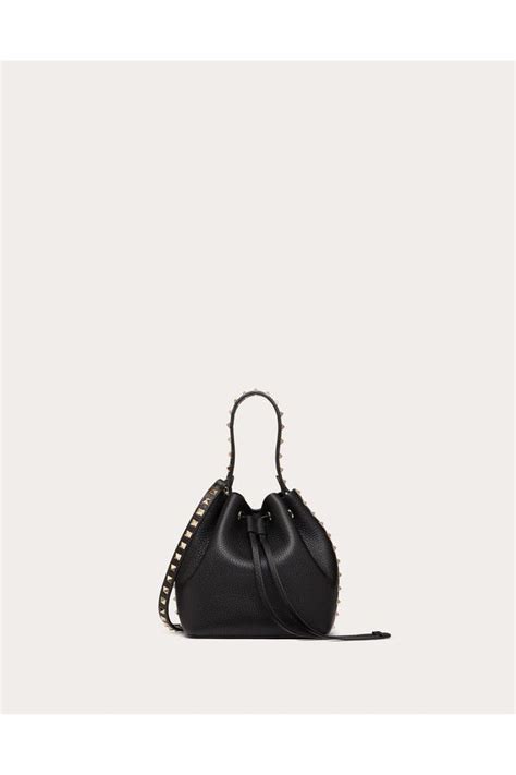 Rockstud Grainy Calfskin Bucket Bag By Valentino Garavani In 2024