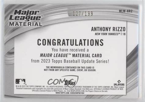 2023 Topps Update Series Major League Material Black Mlm Arz Anthony