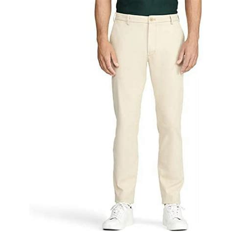 Izod Mens Saltwater Stretch Flat Front Slim Fit Chino Pant Pale Khaki