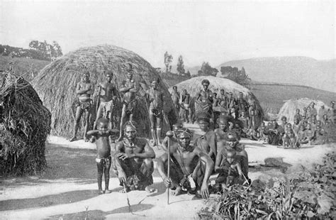 AmaZulu Tribe at a Kraal Village in the Kingdom of Zululand, South ...