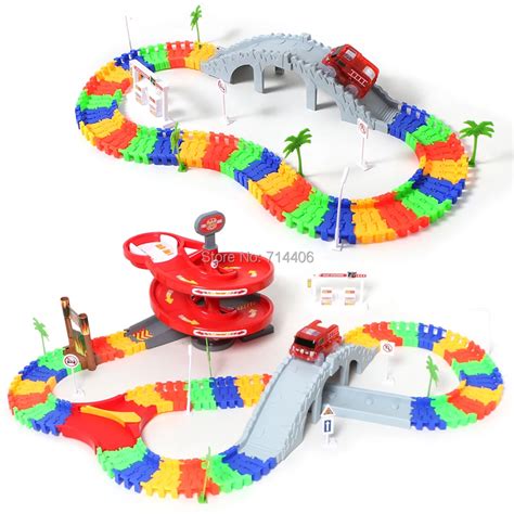 Create a Road flexible tracks over 96pcs set track car toy ...