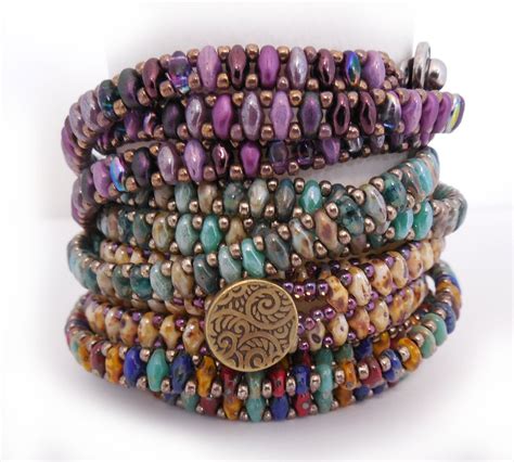 Superduo Chain Wrap Bracelet Tutorial By Carole Ohl Etsy Bead Work