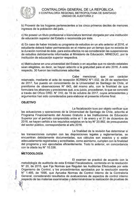 Ii ContralorÍa Regional Metropolitana De Santiago Unidad De AuditorÍa 2 Universidad De Santiago