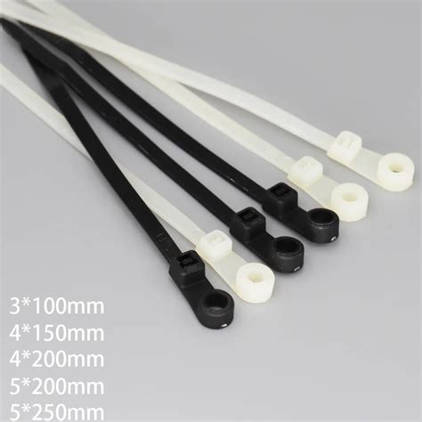 Parafuso De Montagem Furo Fixo Auto Bloqueio Loop Strap Pacote De Cable