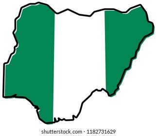 Simplified Map Nigeria Outline Slightly Bent Stock Vector Royalty Free