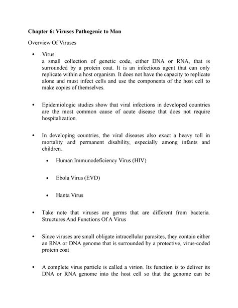 Virus Chapter Viruses Pathogenic To Man Overview Of Viruses Virus