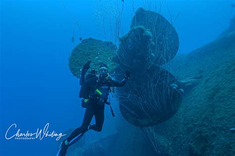 Diver And The Battleship Nagato Bikini Atoll Marshall Islands