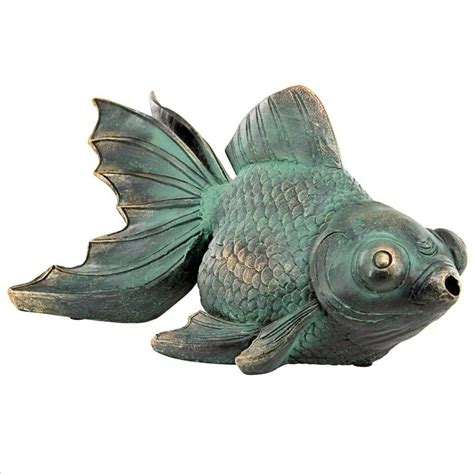 Butterfly Asian Koi Piped Spitter Statue Fam Eu533068 Design Toscano