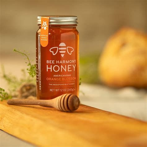 Bee Harmony Orange Blossom Honey 12oz Pure American Raw Honey