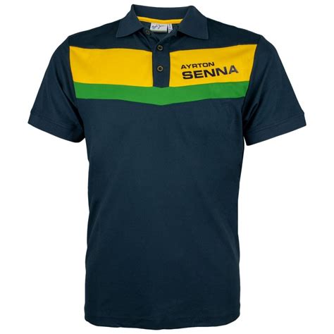 Ayrton Senna Collection F Racing Polo Shirt Ii Navy Motorsport