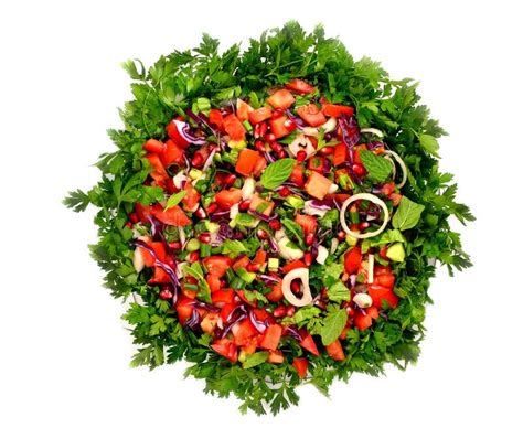 Mixed Salad On White Background Stock Photo Image Of Olives Green