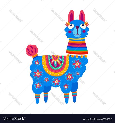 Chile llama alpaca wild camel cartoon character Vector Image