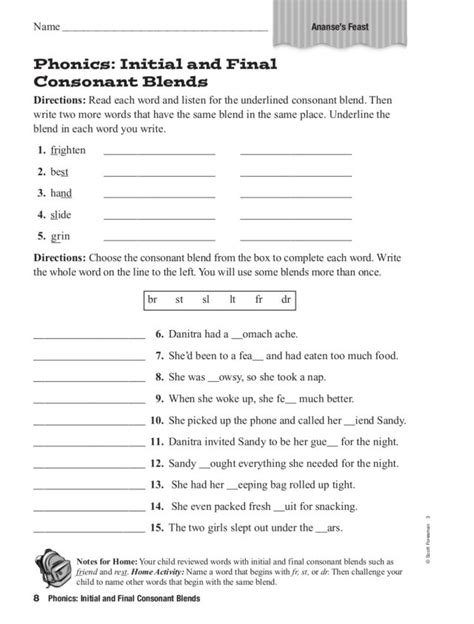 Consonant Blends Worksheets For 3rd Grade