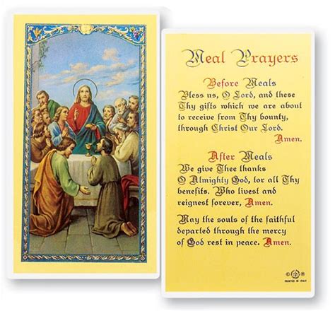 Meal Prayers, The Last Supper Laminated Prayer Cards 25 Pack