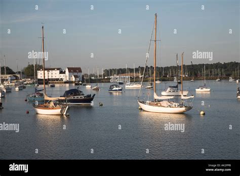 Boats On The River Deben Woodbridge Suffolk England Stock Photo Alamy