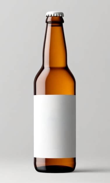 Premium Ai Image Bottle Of Beer With White Empty Label Isolated On