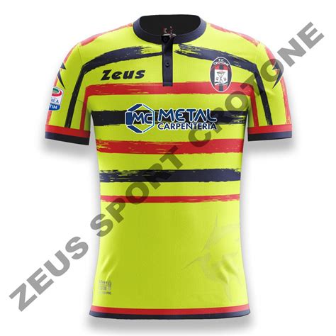 MAGLIA UFFICIALE FC CROTONE GIALLO FLUO ROSSO BLU 2016 2017 CON SPONSOR