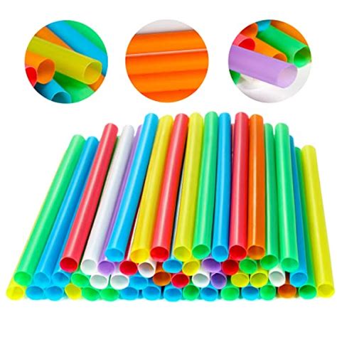 Jumbo Smoothie Straws Colorful Disposable Plastic Large Wide Mou