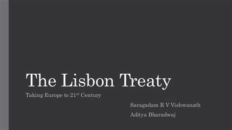 The Lisbon treaty